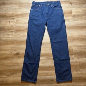 Vintage Wrangler Jeans Men 32x34 Blue Cowboy Cut Original Fit 13MWZ Dark Wash